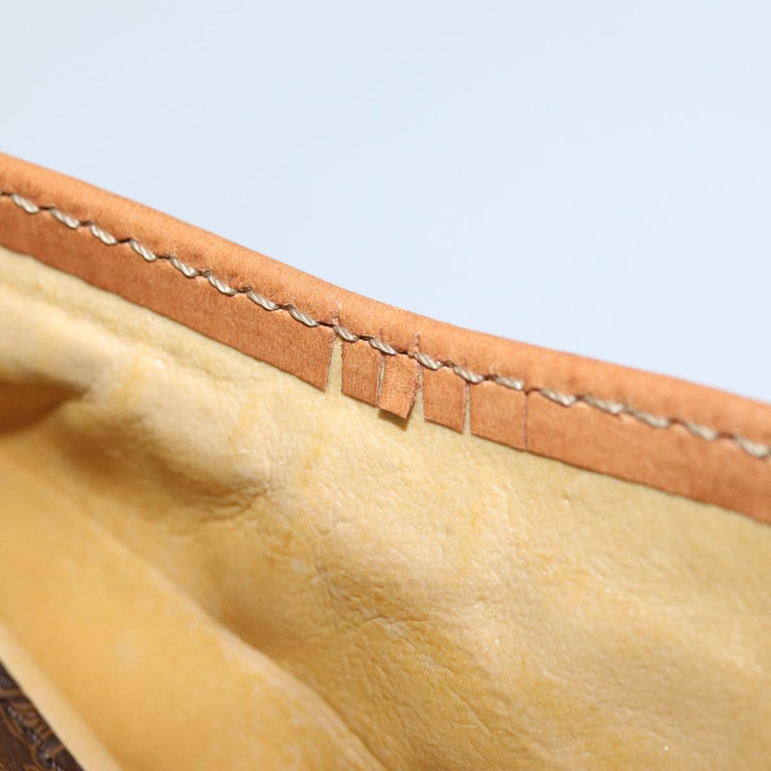 Celine Macadam Canvas Shoulder Bag PVC Leather Brown Auth 79129