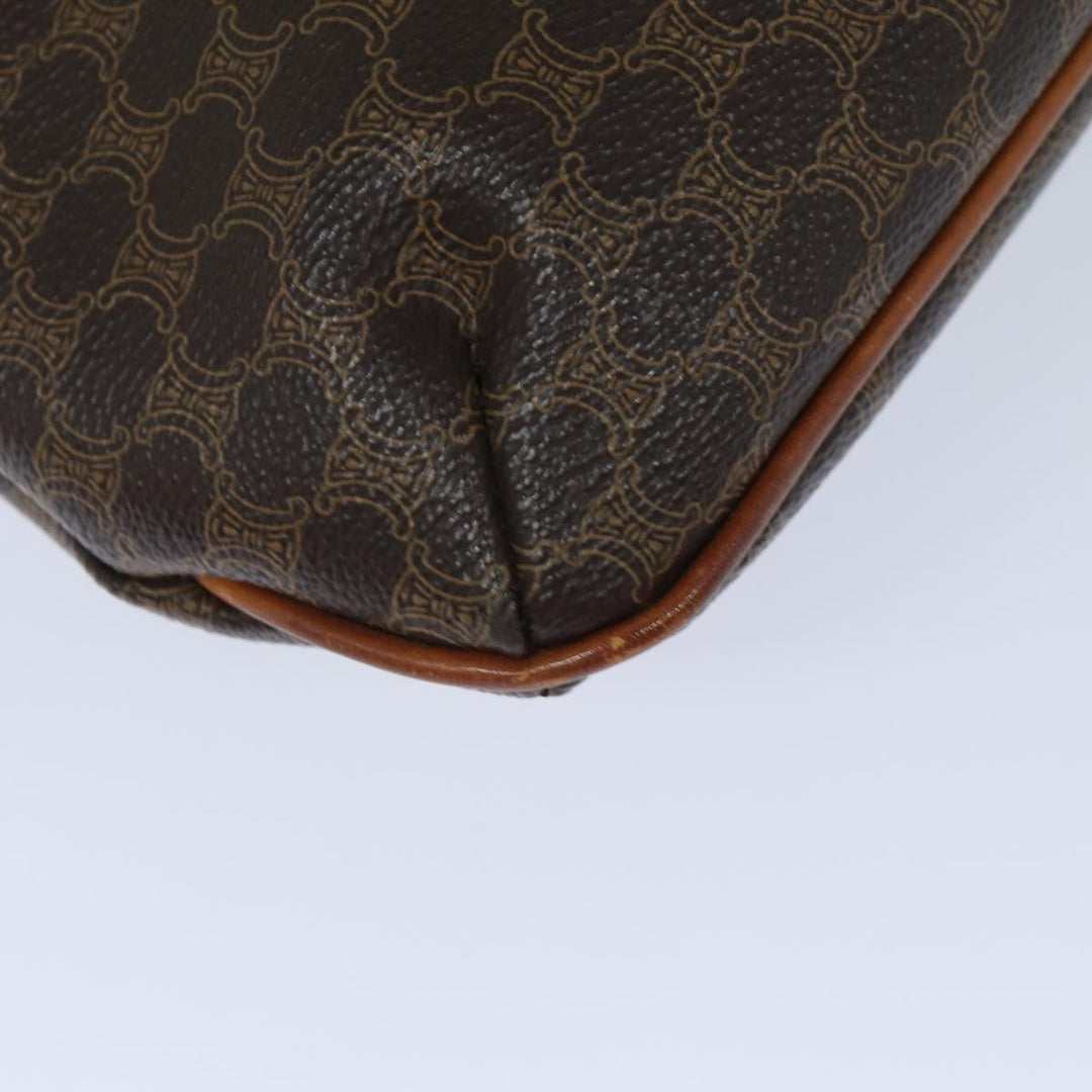 Celine Macadam Canvas Shoulder Bag PVC Leather Brown Auth 79129