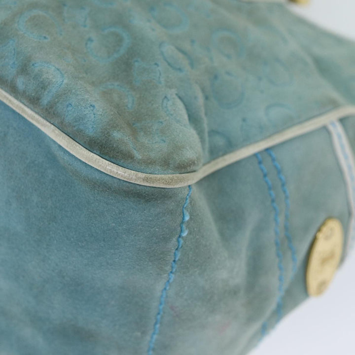Celine Hand Bag Suede Blue Auth 79185