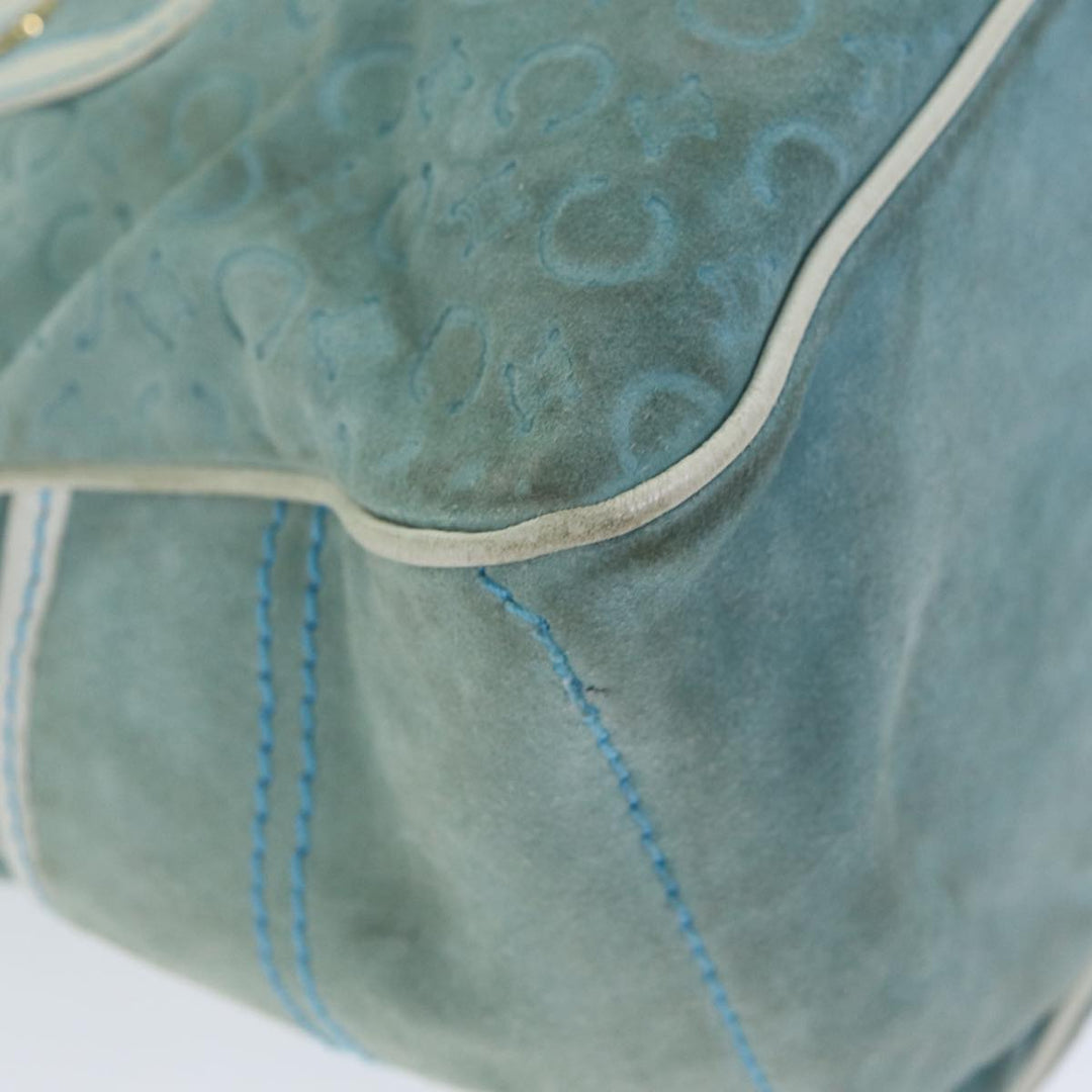 Celine Hand Bag Suede Blue Auth 79185