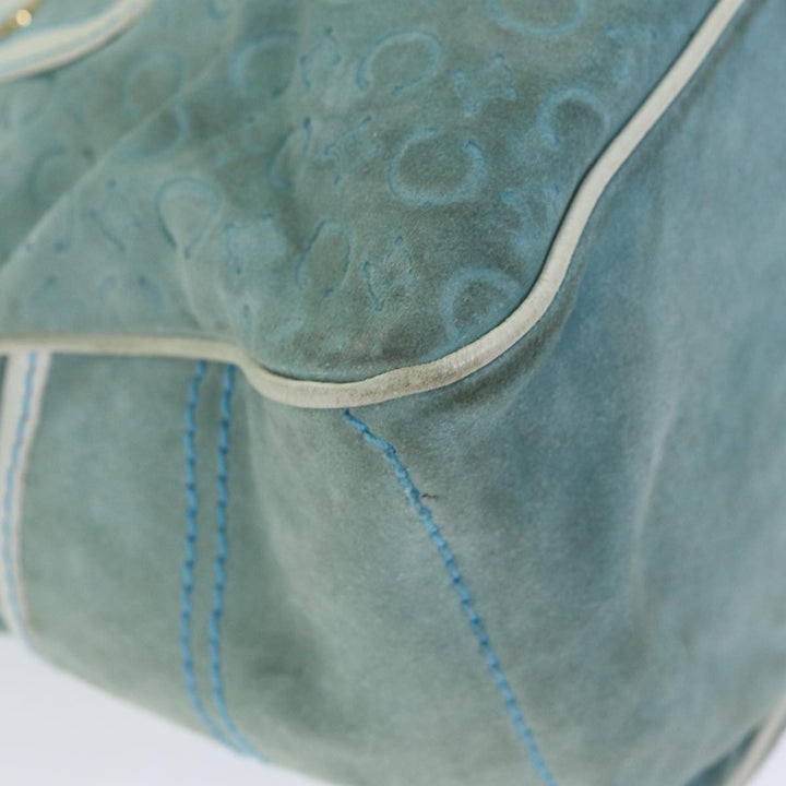 Celine Hand Bag Suede Blue Auth 79185