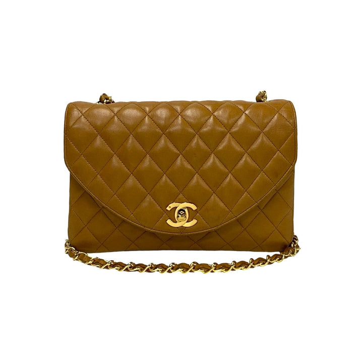 Top Quality Chanel Lambskin Matelasse Chain Shoulder Bag Brown