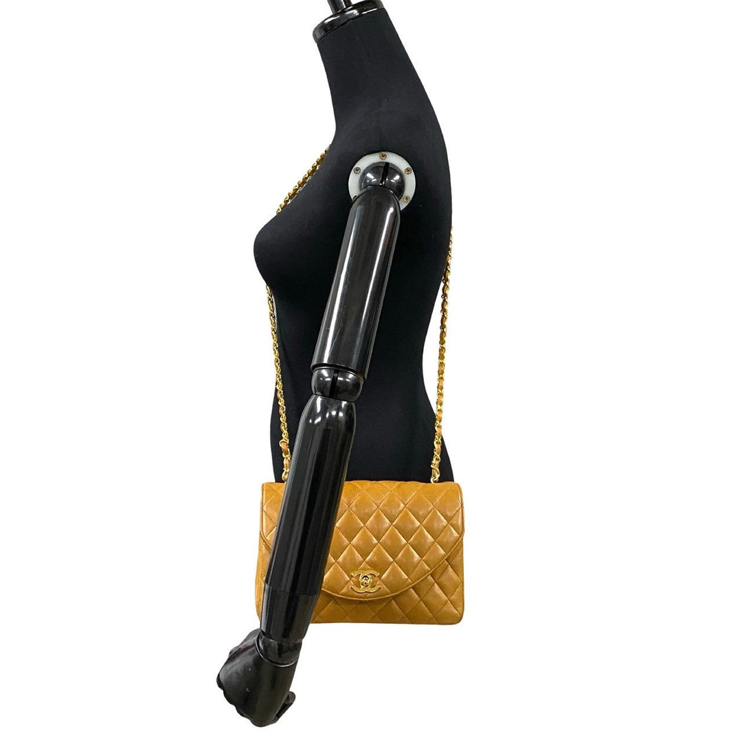 Top Quality Chanel Lambskin Matelasse Chain Shoulder Bag Brown