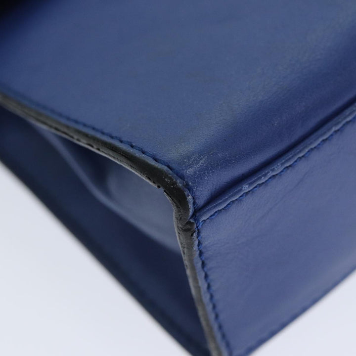 Celine Hand Bag Leather Blue Auth 79208