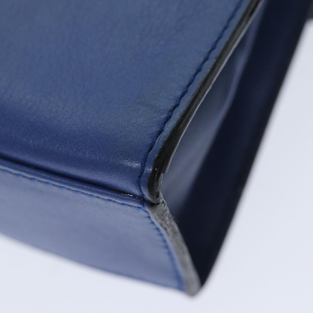 Celine Hand Bag Leather Blue Auth 79208