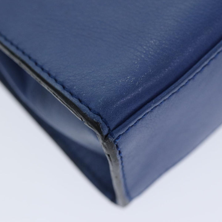 Celine Hand Bag Leather Blue Auth 79208