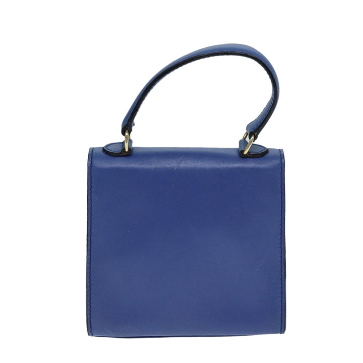 Celine Hand Bag Leather Blue Auth 79208