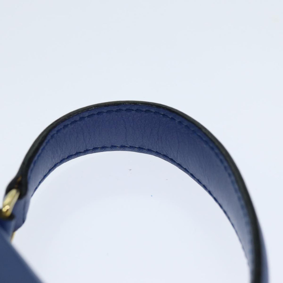 Celine Hand Bag Leather Blue Auth 79208