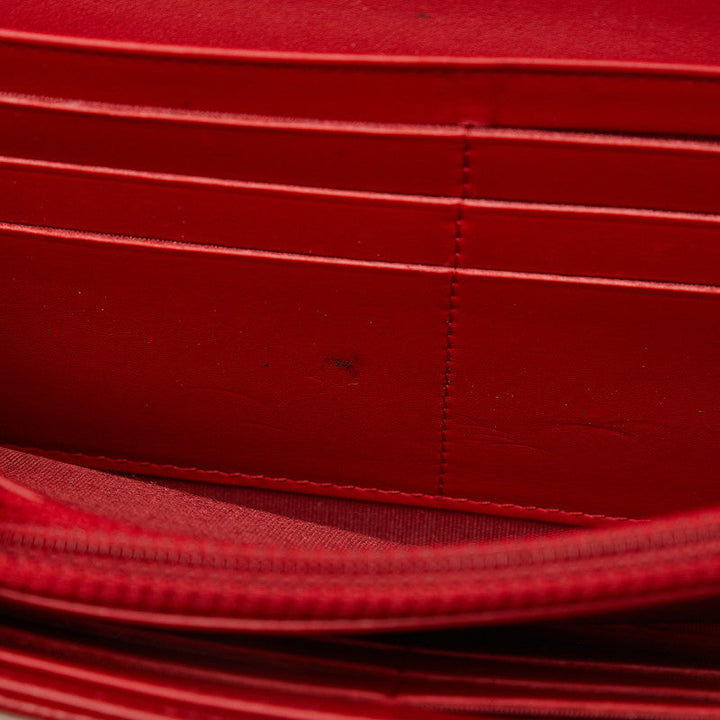 Top Quality Chanel Cocomark Long Wallet Red Caviar   Chanel
