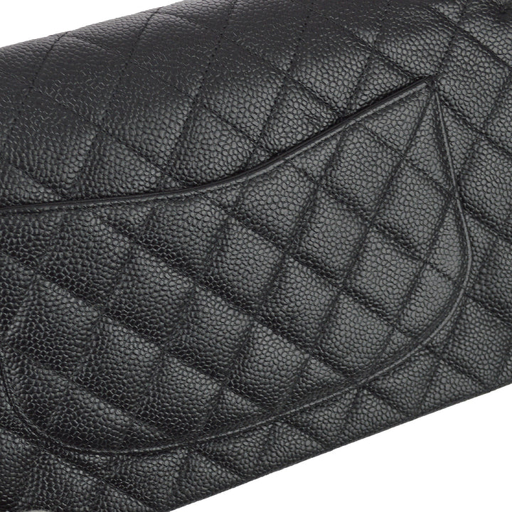 Top Quality Chanel Black Caviar Medium Classic Double Flap Shoulder Bag