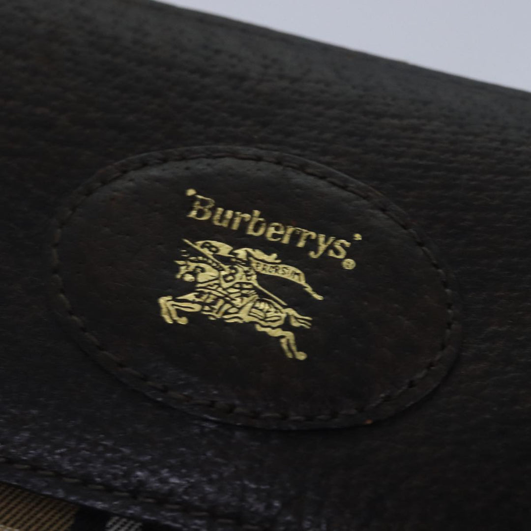 BurberrySs Nova Check Clutch Bag Canvas Beige Auth 79427