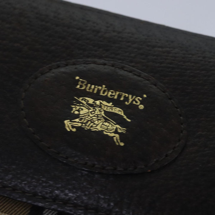 BurberrySs Nova Check Clutch Bag Canvas Beige Auth 79427