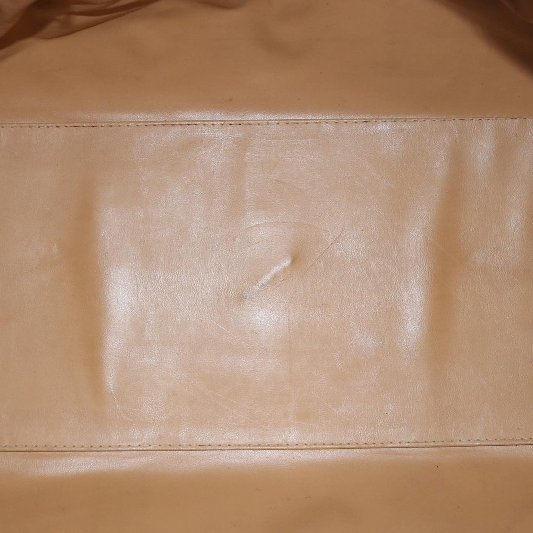 Celine Macadam Canvas Boston Bag PVC Leather Brown Auth 79438