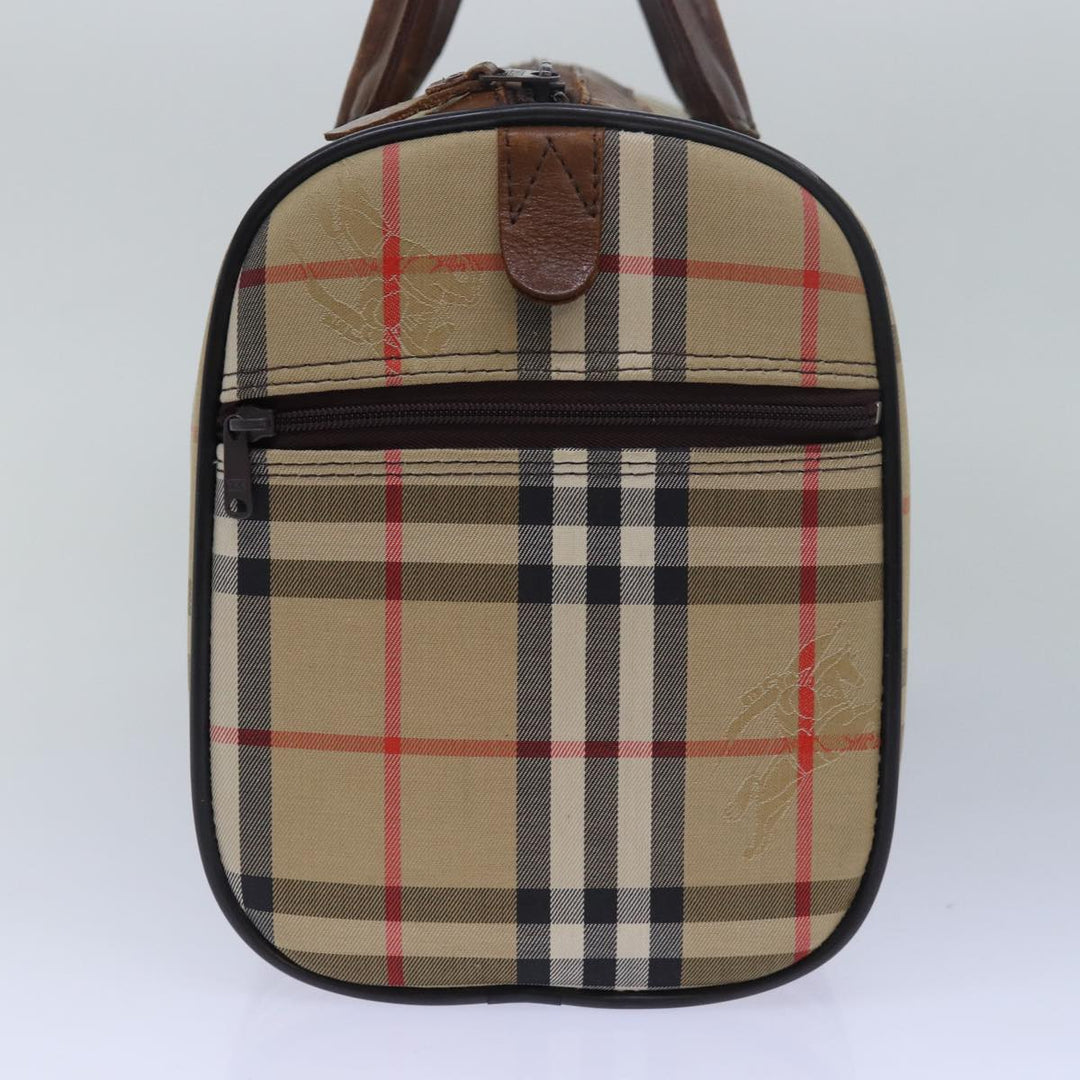 BurberrySs Nova Check Boston Bag Canvas Beige Auth 79483