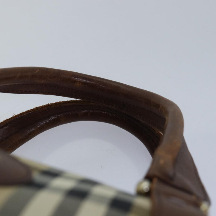 BurberrySs Nova Check Boston Bag Canvas Beige Auth 79483