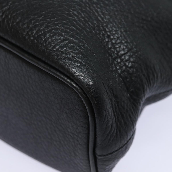 BurberrySs Hand Bag Leather Black Auth 79491