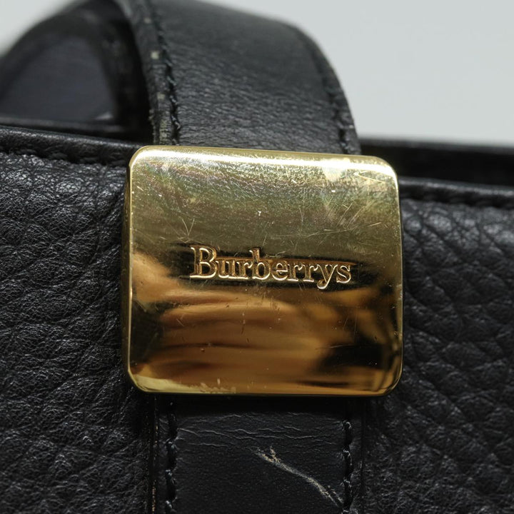BurberrySs Hand Bag Leather Black Auth 79491