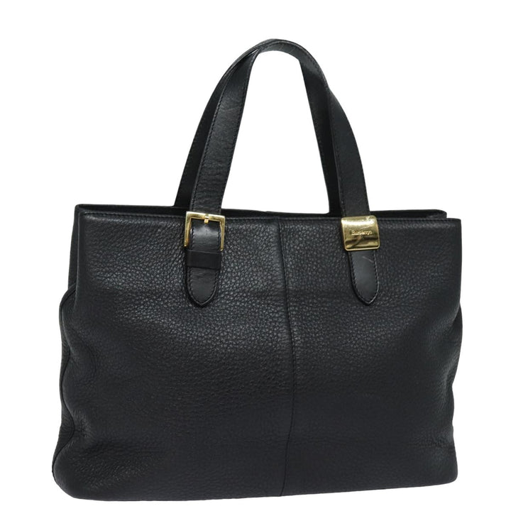 BurberrySs Hand Bag Leather Black Auth 79491