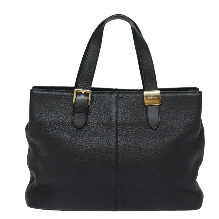 BurberrySs Hand Bag Leather Black Auth 79491