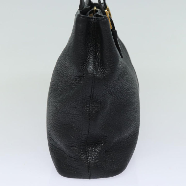 BurberrySs Hand Bag Leather Black Auth 79491