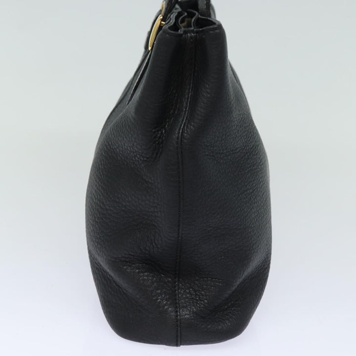 BurberrySs Hand Bag Leather Black Auth 79491