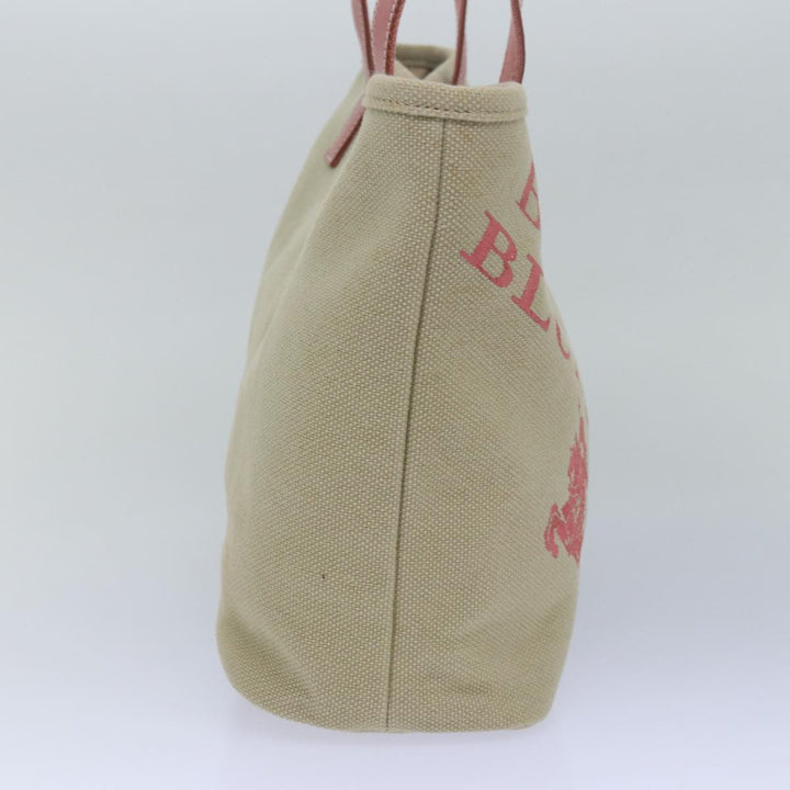 Burberry Blue Label Tote Bag Canvas Beige Pink Auth 79558