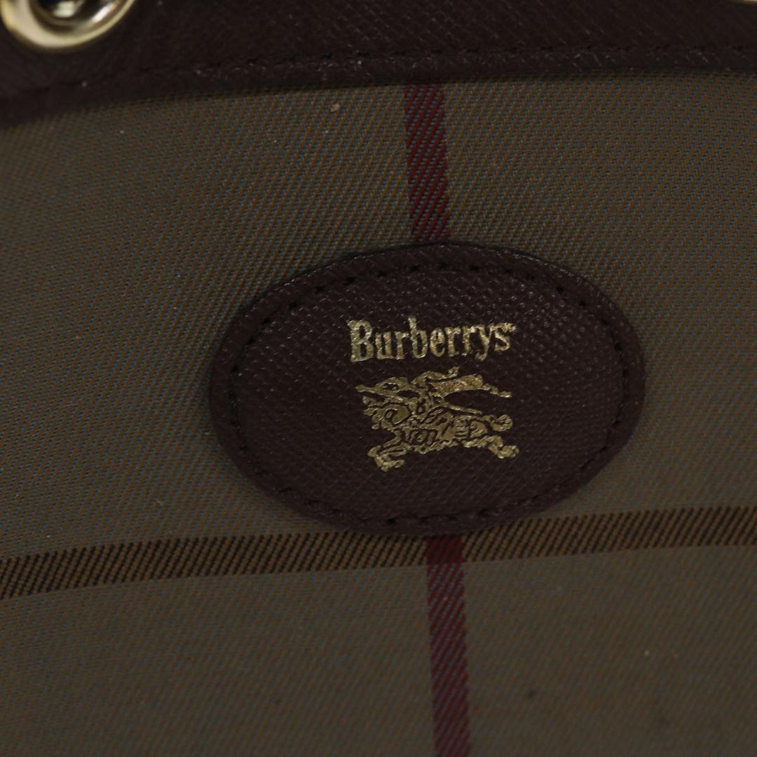 BurberrySs Nova Check Shoulder Bag Canvas Beige Khaki Auth 79560