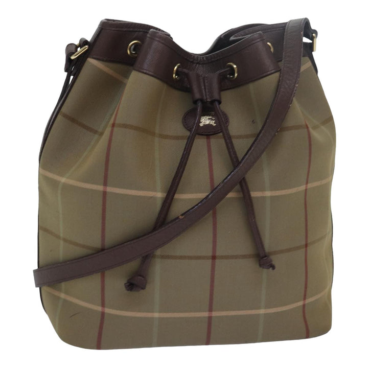 BurberrySs Nova Check Shoulder Bag Canvas Beige Khaki Auth 79560