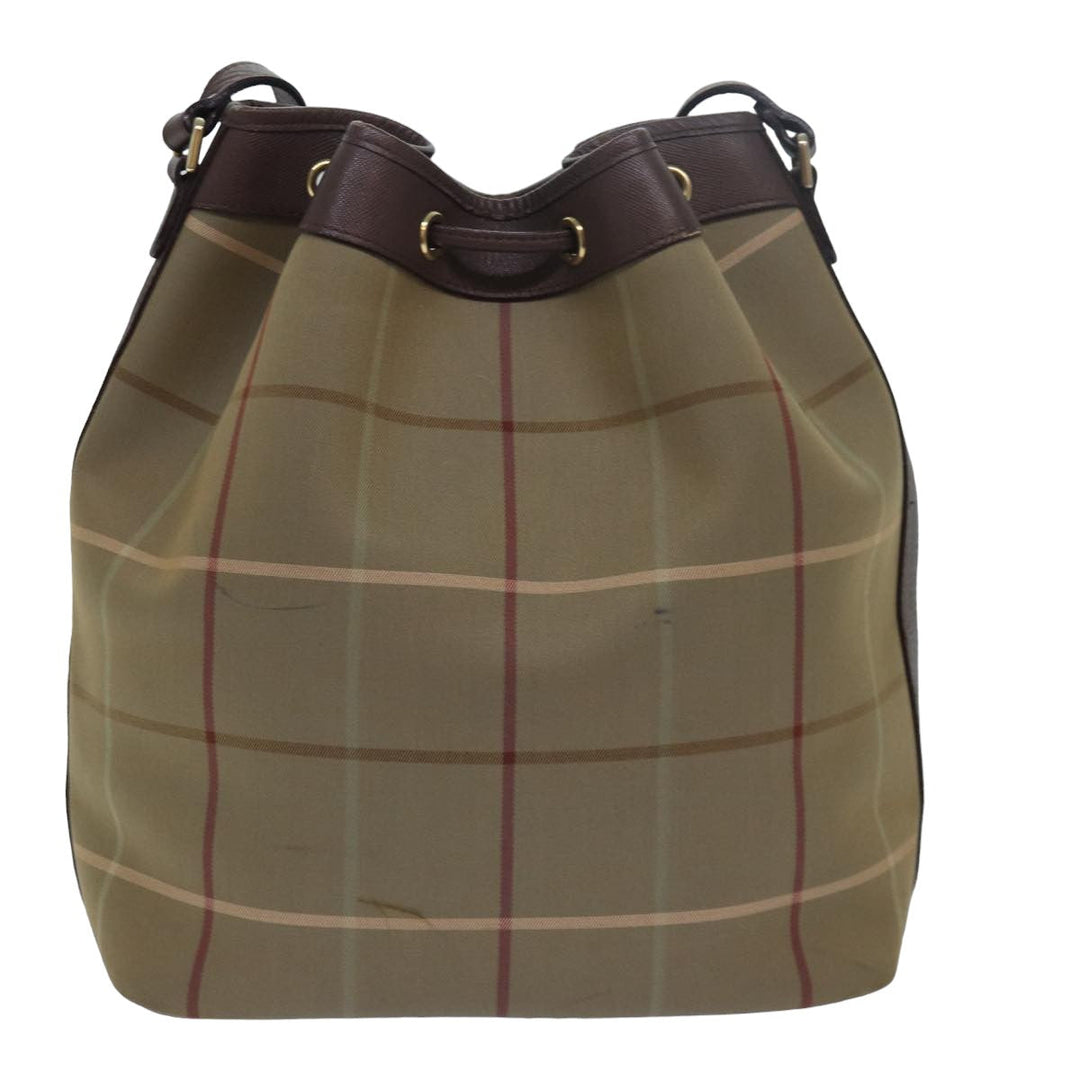 BurberrySs Nova Check Shoulder Bag Canvas Beige Khaki Auth 79560