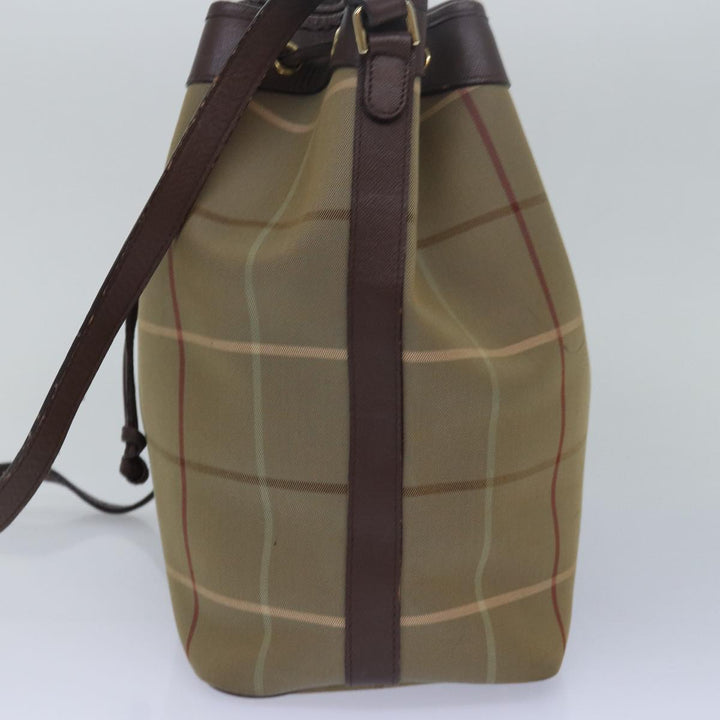 BurberrySs Nova Check Shoulder Bag Canvas Beige Khaki Auth 79560