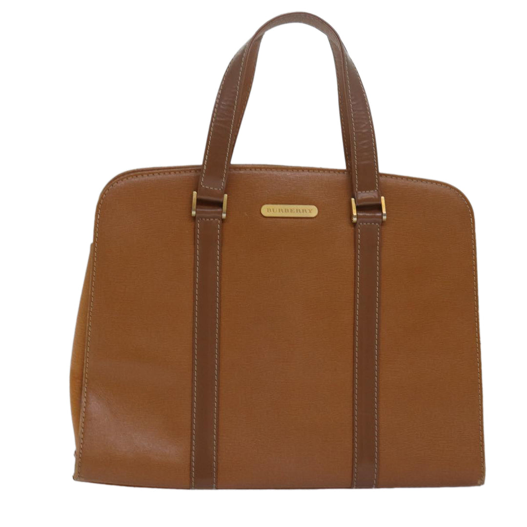 Burberry Hand Bag Leather Brown Auth 79563