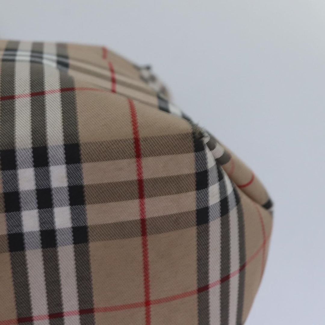 Burberry Nova Check Hand Bag Nylon Beige Auth 79582
