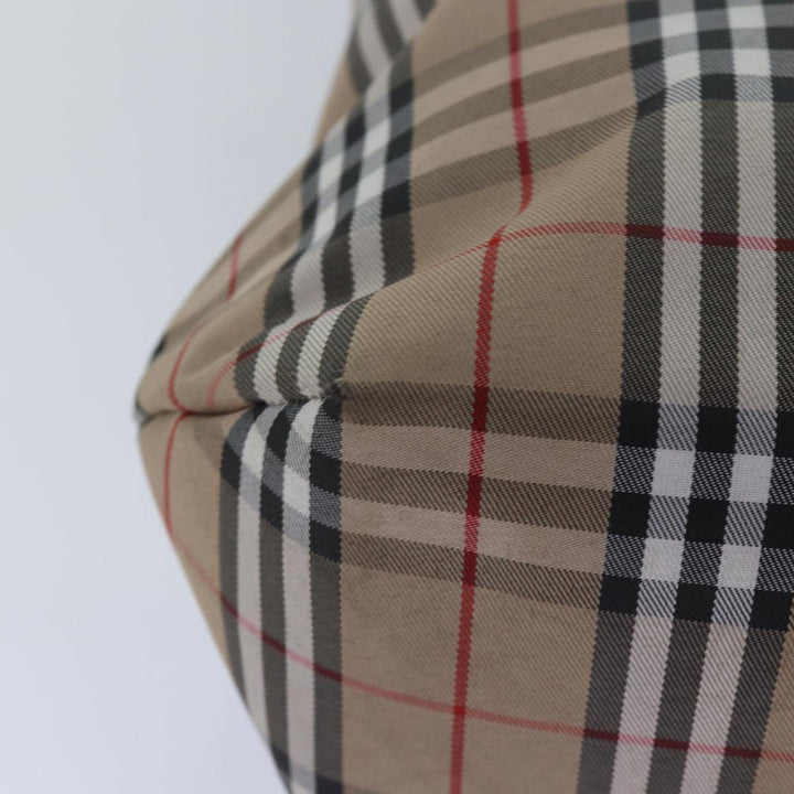 Burberry Nova Check Hand Bag Nylon Beige Auth 79582