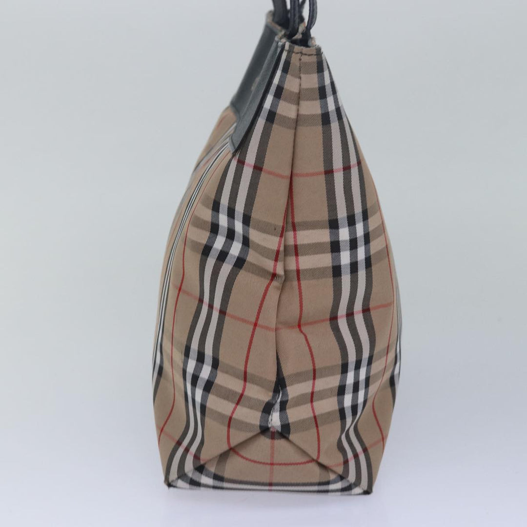Burberry Nova Check Hand Bag Nylon Beige Auth 79582