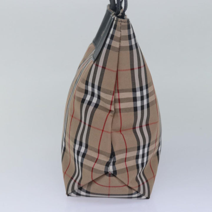 Burberry Nova Check Hand Bag Nylon Beige Auth 79582