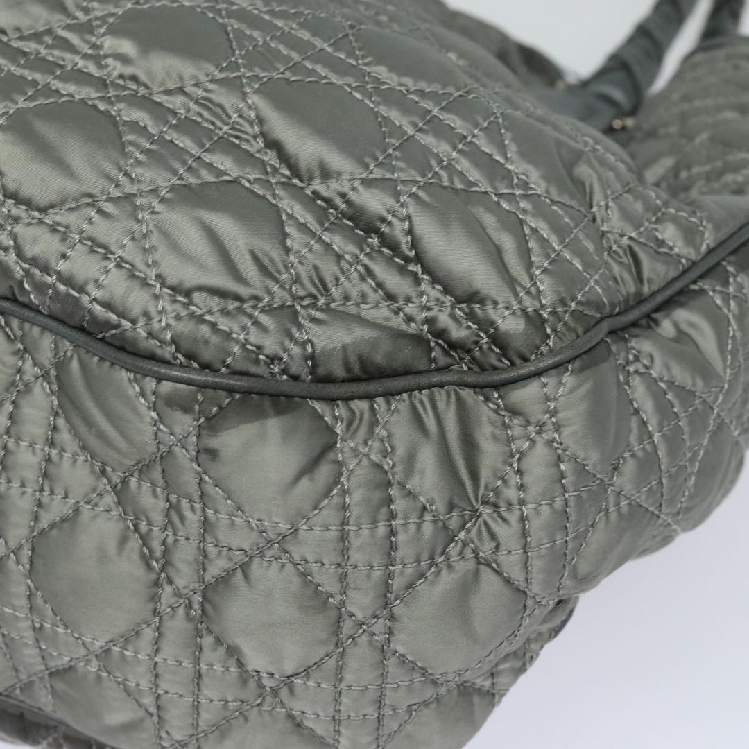 CHRISTIAN Top quality Dior Lady Top quality Dior Canage Hand Bag Nylon Gray Auth 79635