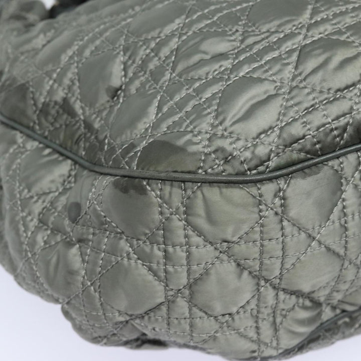 CHRISTIAN Top quality Dior Lady Top quality Dior Canage Hand Bag Nylon Gray Auth 79635