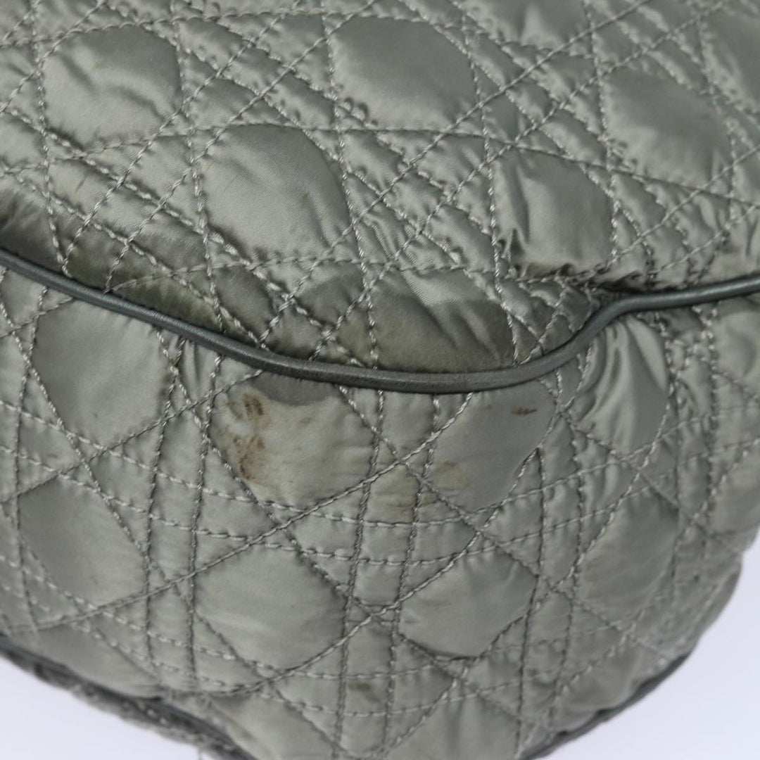 CHRISTIAN Top quality Dior Lady Top quality Dior Canage Hand Bag Nylon Gray Auth 79635