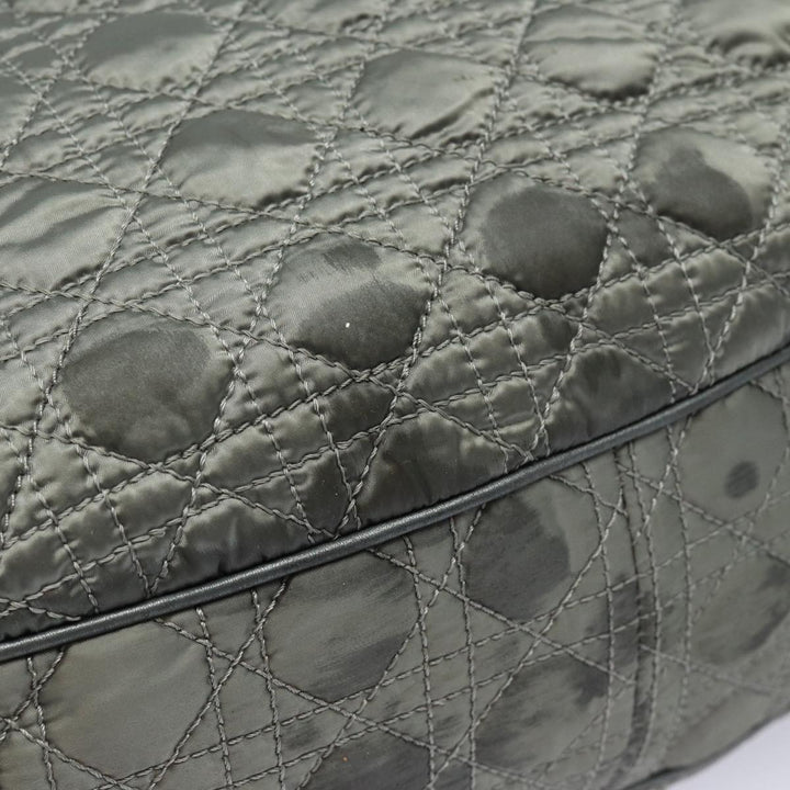 CHRISTIAN Top quality Dior Lady Top quality Dior Canage Hand Bag Nylon Gray Auth 79635