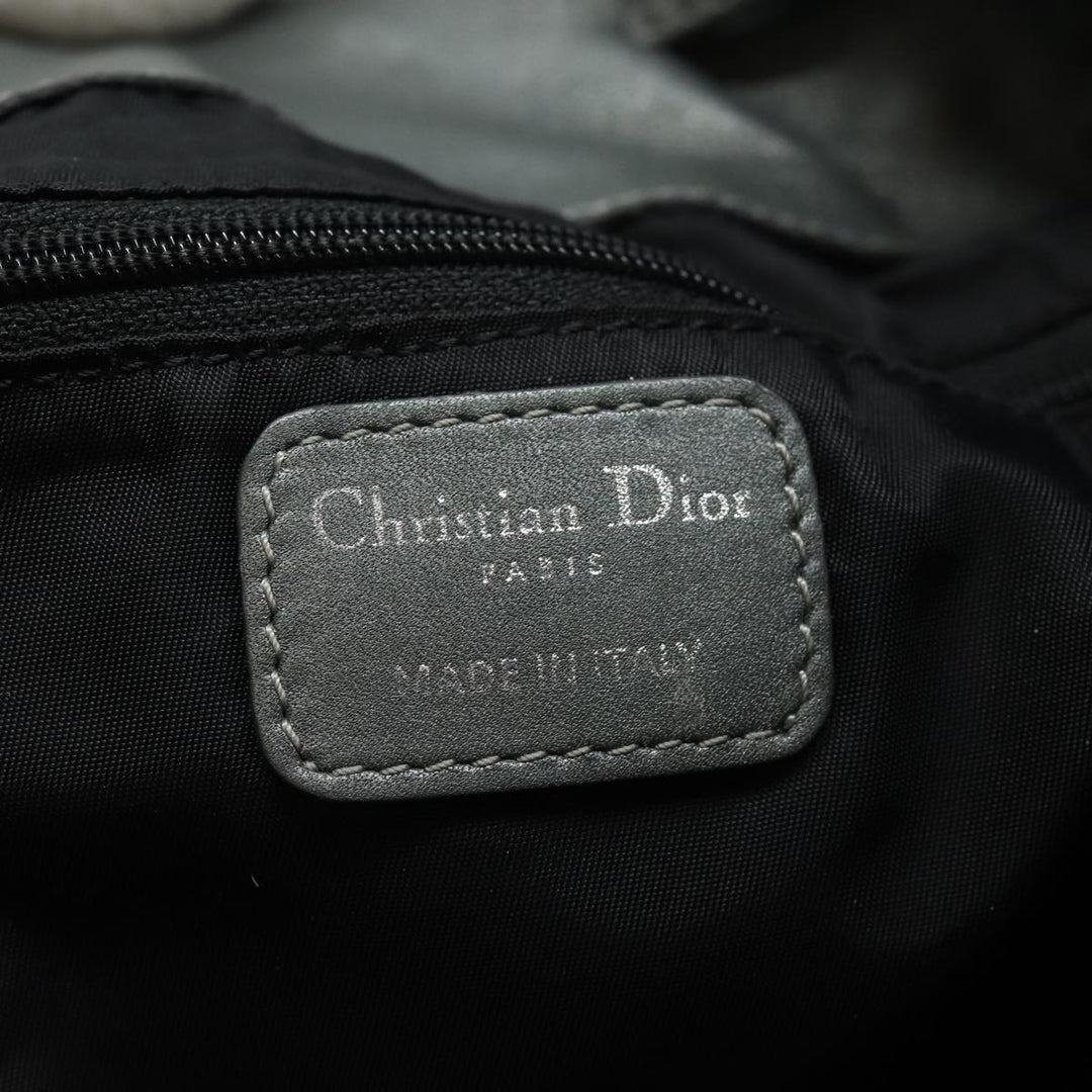 CHRISTIAN Top quality Dior Lady Top quality Dior Canage Hand Bag Nylon Gray Auth 79635
