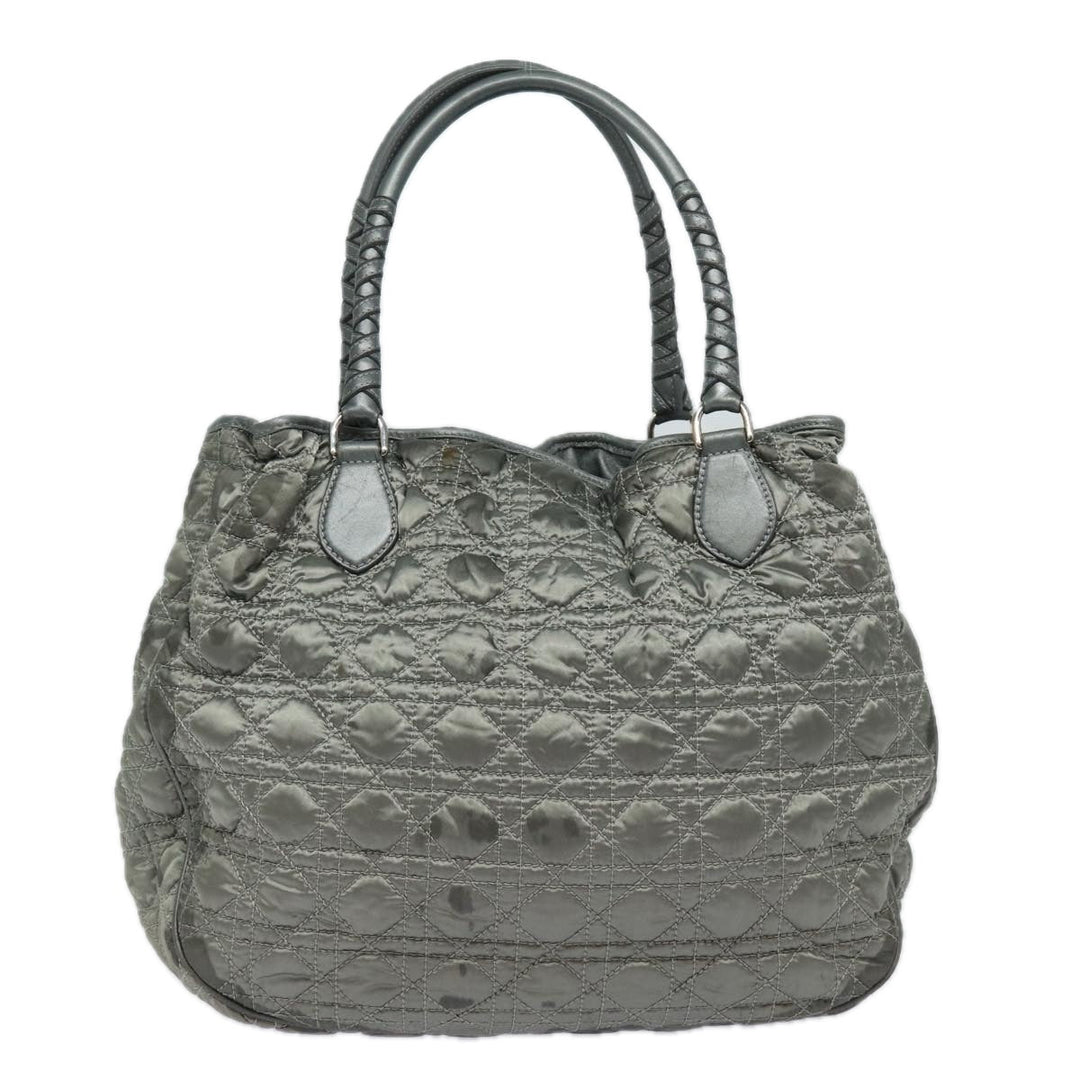 CHRISTIAN Top quality Dior Lady Top quality Dior Canage Hand Bag Nylon Gray Auth 79635