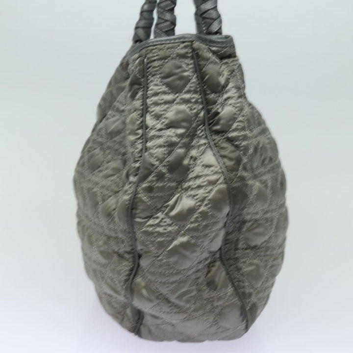 CHRISTIAN Top quality Dior Lady Top quality Dior Canage Hand Bag Nylon Gray Auth 79635