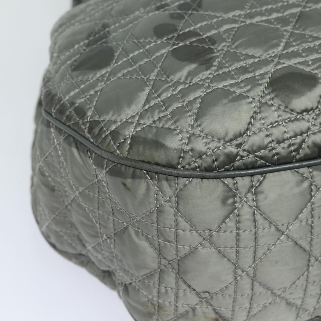 CHRISTIAN Top quality Dior Lady Top quality Dior Canage Hand Bag Nylon Gray Auth 79635