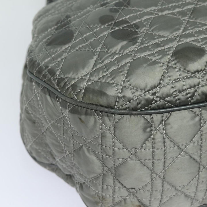 CHRISTIAN Top quality Dior Lady Top quality Dior Canage Hand Bag Nylon Gray Auth 79635