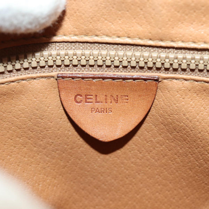 Celine Macadam Canvas Shoulder Bag PVC Leather Brown  79666