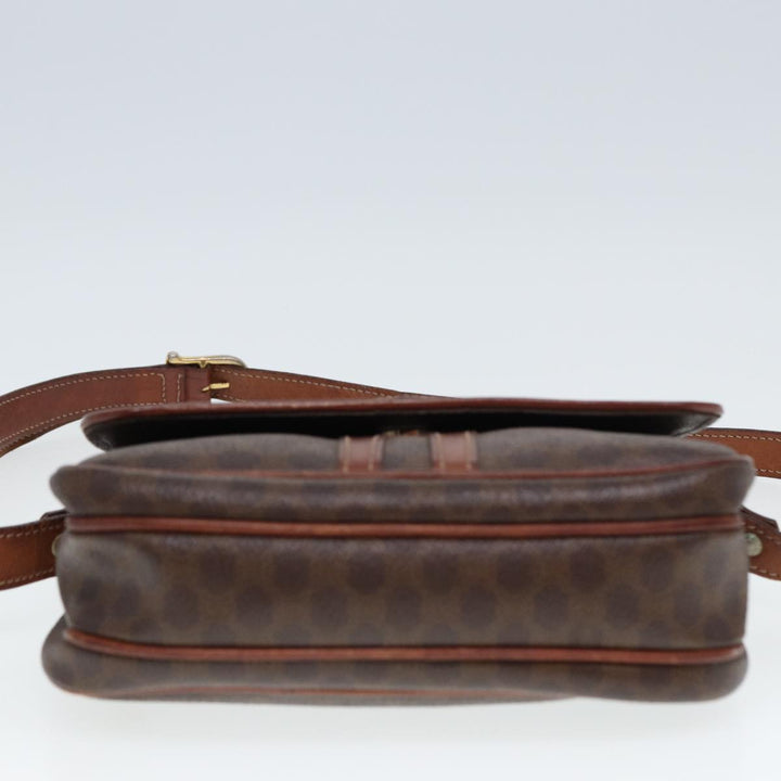 Celine Macadam Canvas Shoulder Bag PVC Leather Brown  79666
