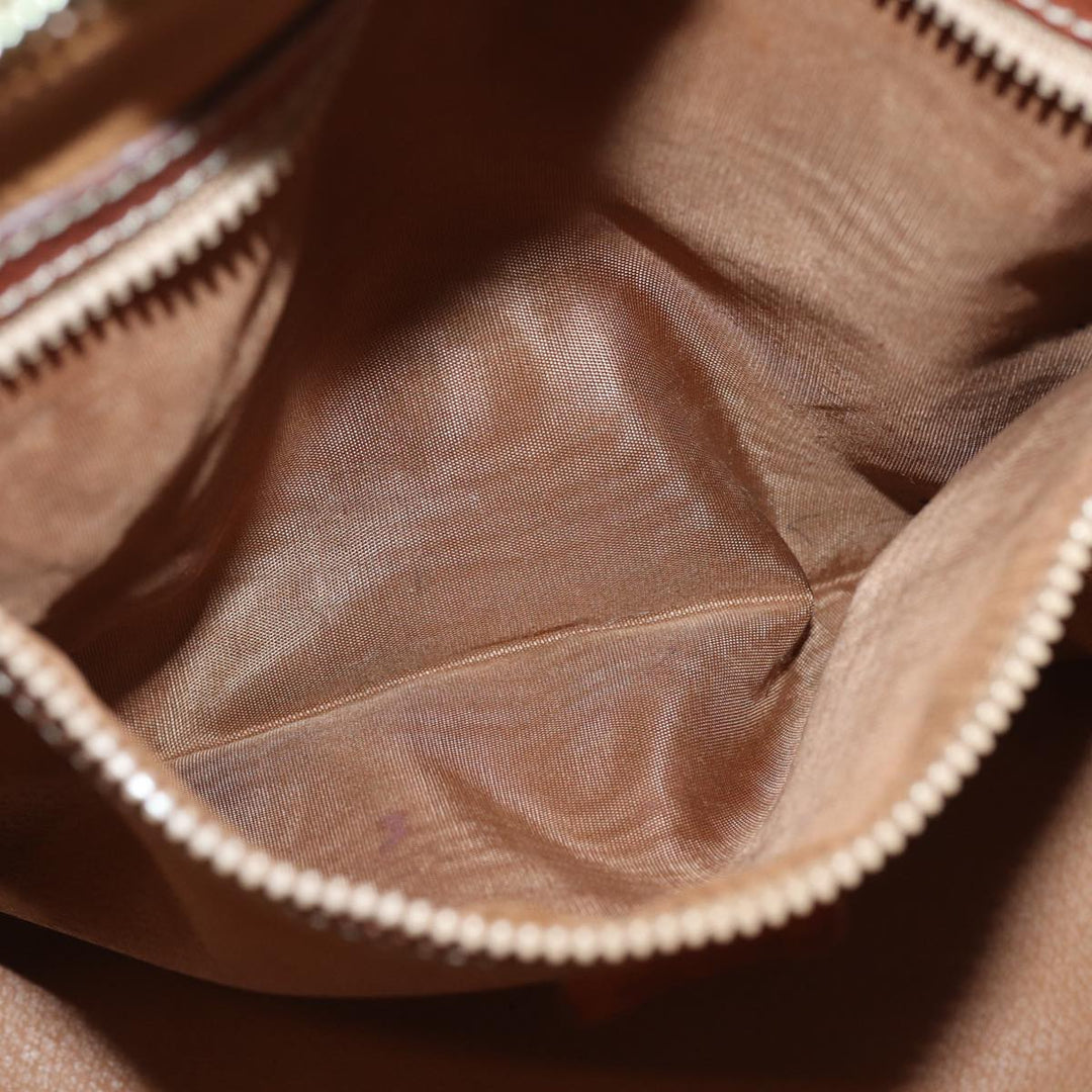 Celine Macadam Canvas Hand Bag PVC Leather Brown  79677
