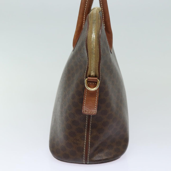 Celine Macadam Canvas Hand Bag PVC Leather Brown  79677