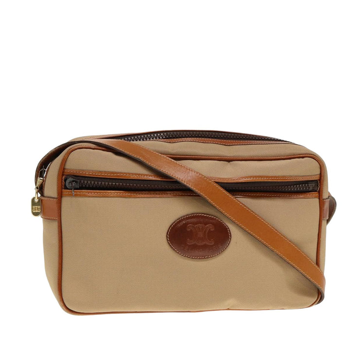Celine Shoulder Bag Canvas Beige Auth 79694