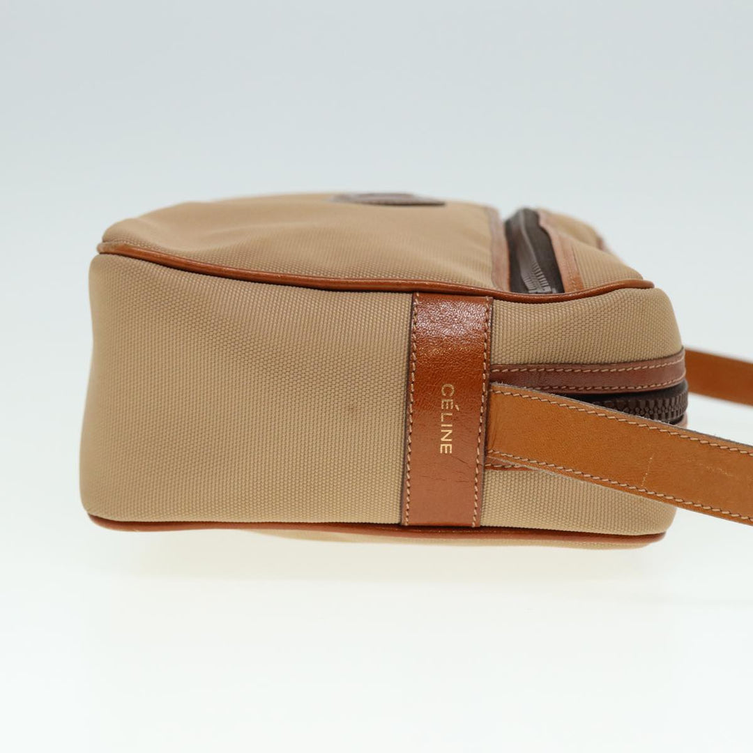 Celine Shoulder Bag Canvas Beige Auth 79694